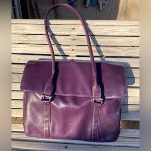 Burton’s purple Women’s computer bag satchel faux leather tote